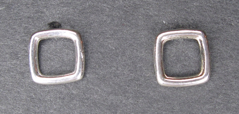 Small Silver Square Post Earrings